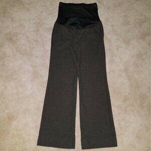 Liz Lange Maternity Target Pinstripe Pants Black Brown Full Panel Small HEMMED